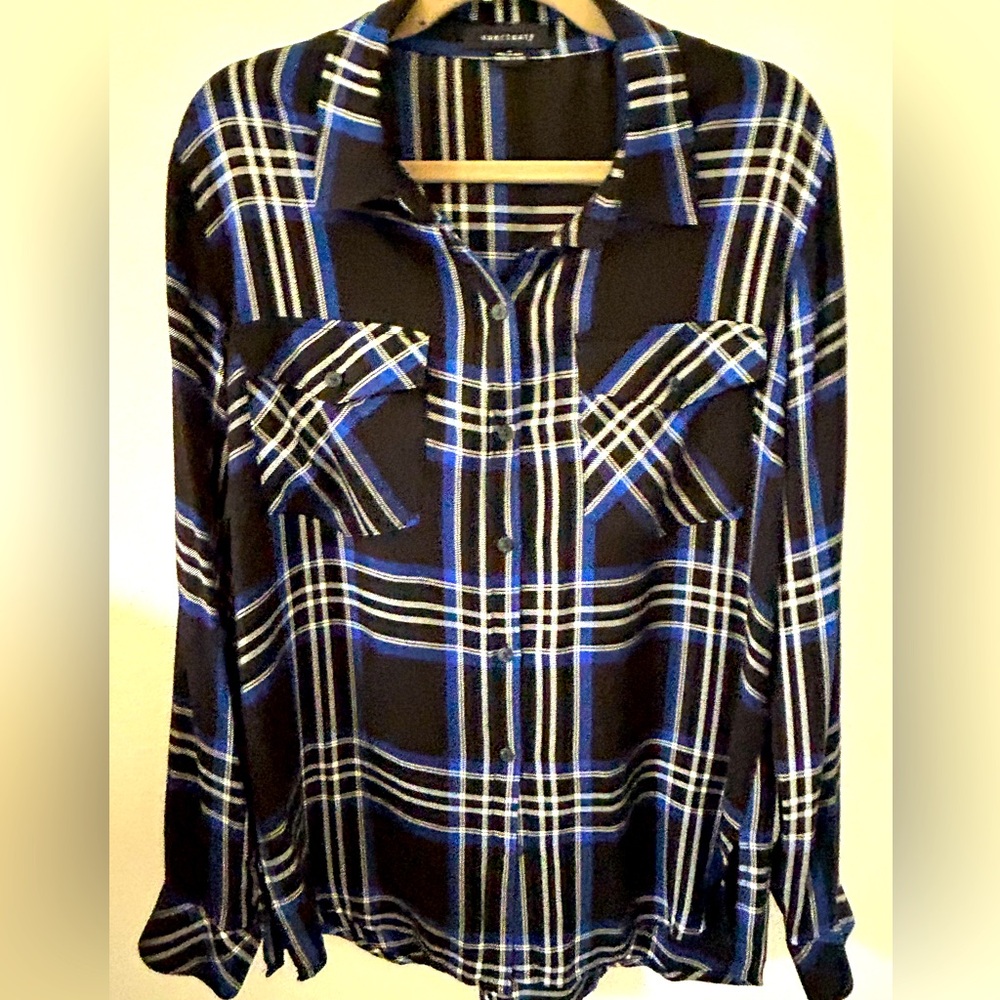 Sanctuary Women’s Flannel Button Front Super Soft Flannel Shirt Size Medium